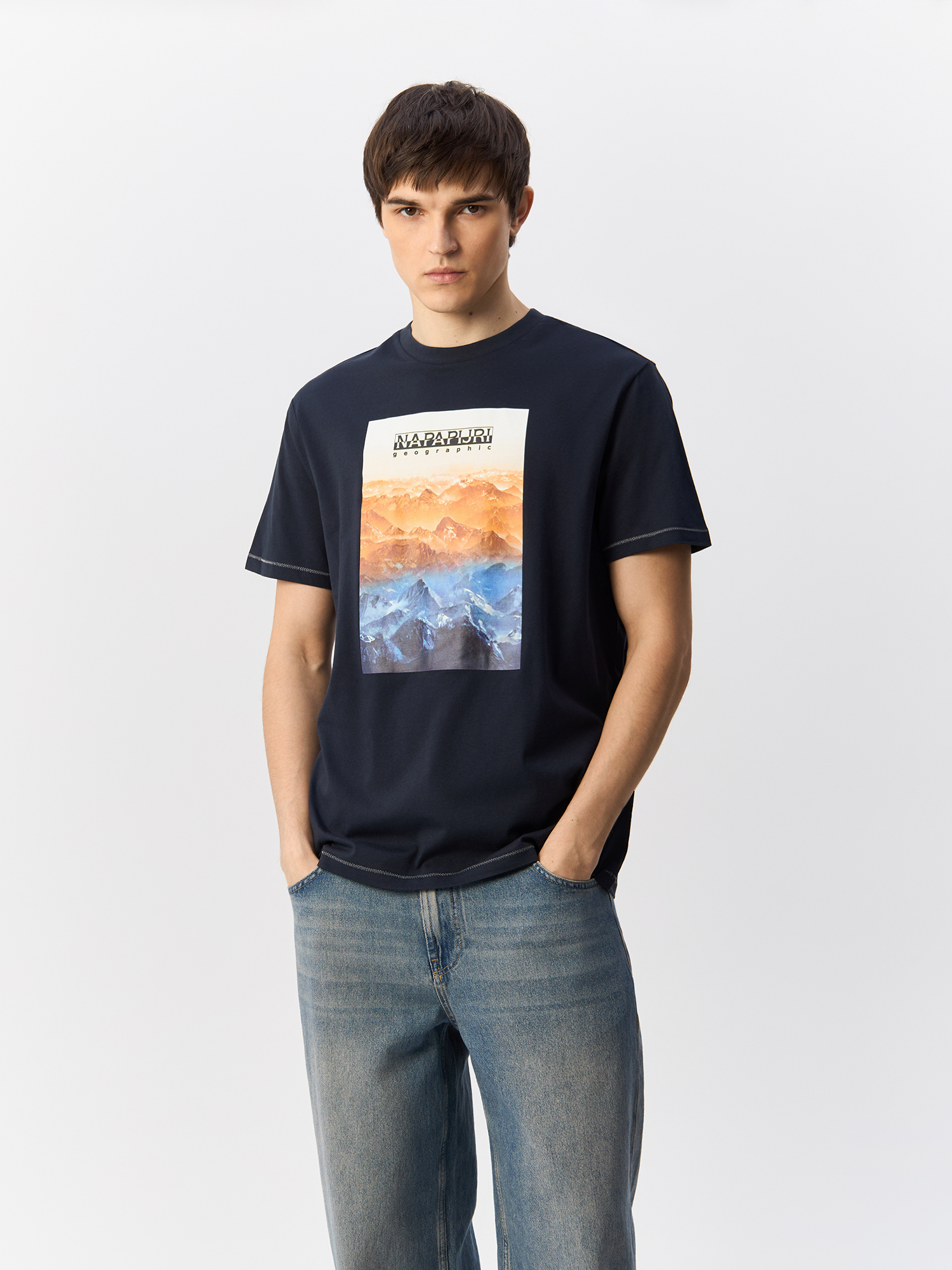 

Футболка мужская Napapijri NP0A4I3D1761 синяя M, Синий, NP0A4I3D1761