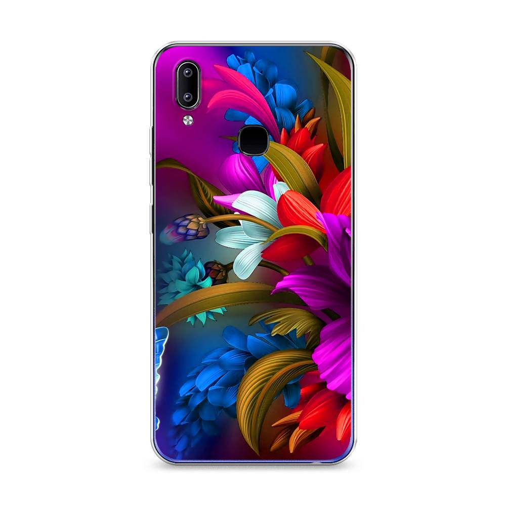 

Чехол для Vivo Y93/Y93 lite "Фантастические цветы", Фиолетовый;красный;синий, 262950-2