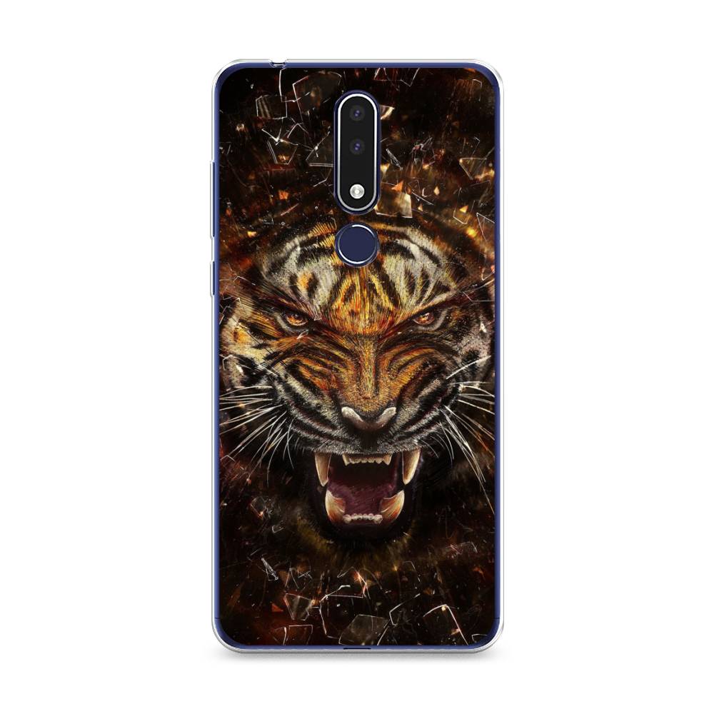 

Чехол на Nokia 3.1 Plus "Тигр осколки", Оранжевый;серый;черный, 122850-1