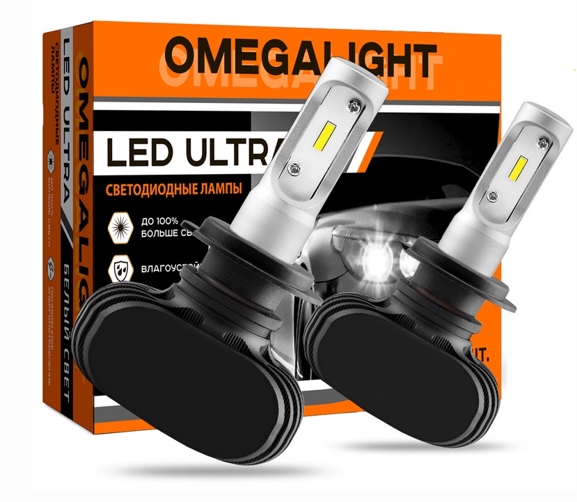 фото Комплект ламп led omegalight ultra h1 2500lm (2шт)