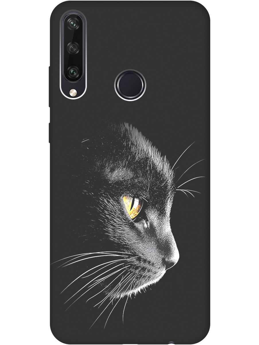 

Силиконовый чехол на Huawei Y6P с принтом "Черный котик" матовый черный, Черный;белый;золотистый, 723101012