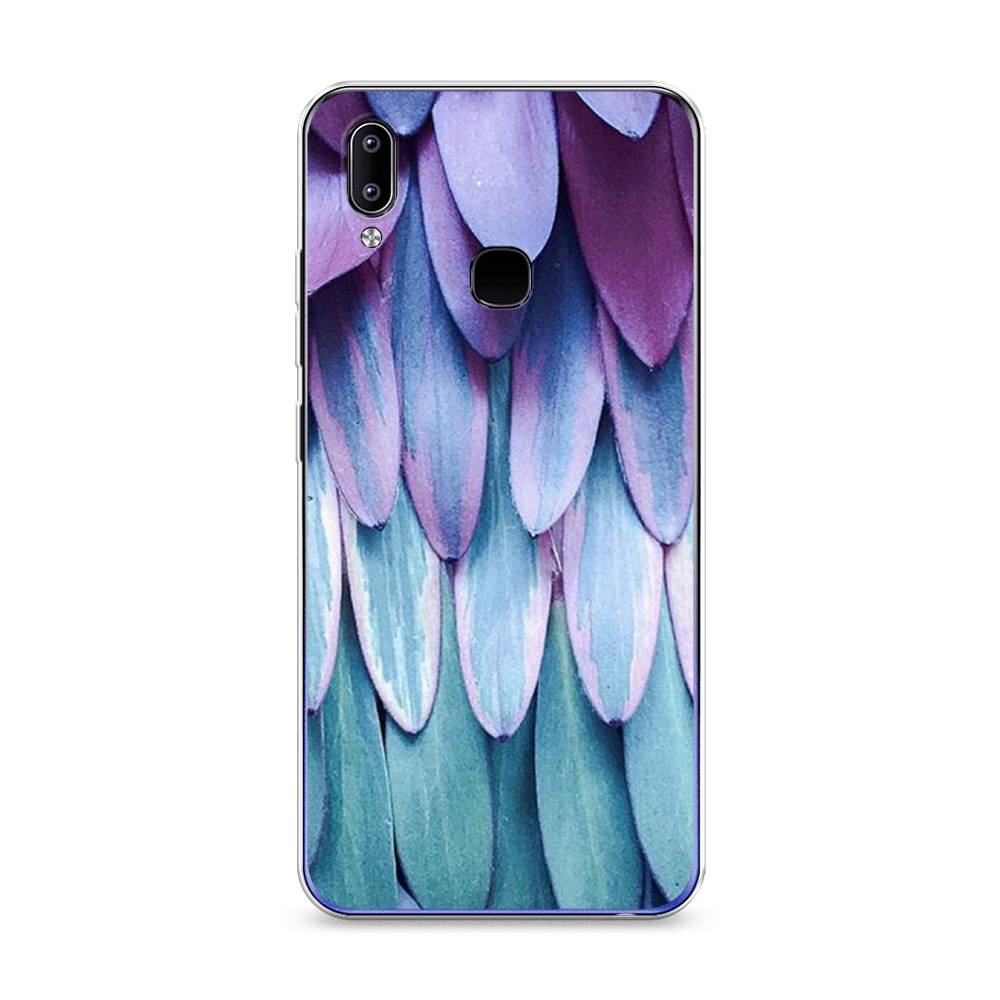 

Чехол на Vivo Y93 "Синее перо", Фиолетовый;голубой, 262950-3