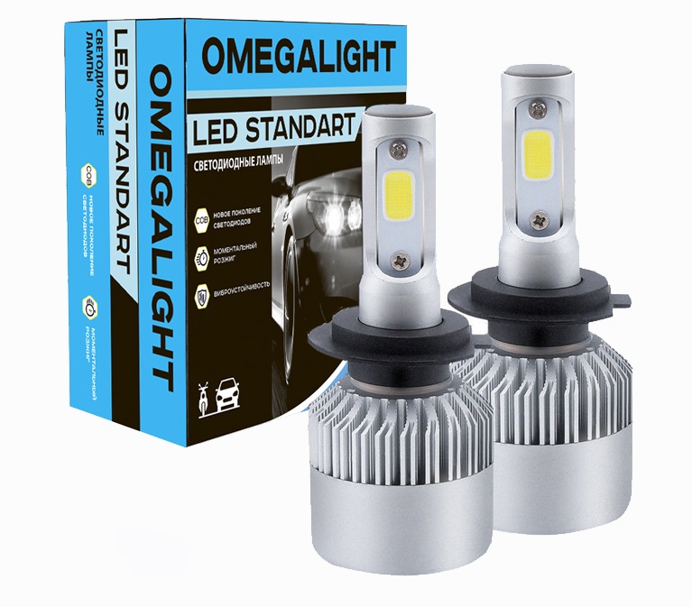 фото Комплект ламп led omegalight standart 3000k h1 2400lm (2шт)