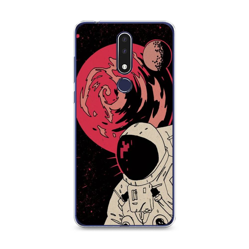 

Чехол на Nokia 3.1 Plus "Космонавт возле Марса", Черный;красный, 122850-2