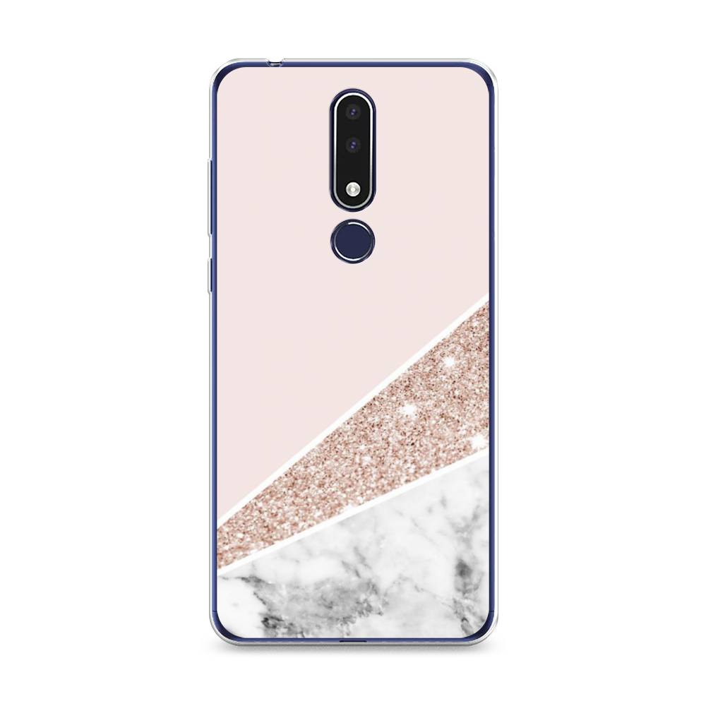 

Чехол на Nokia 3.1 Plus "Блестящий розовый мрамор", 122850-3