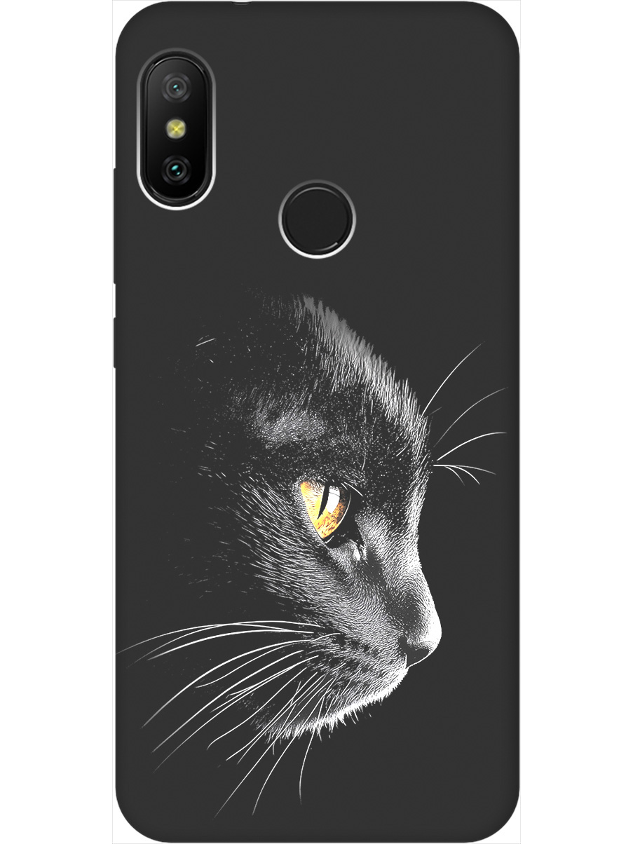 

Силиконовый чехол на Xiaomi Mi A2 Lite/Redmi 6 Pro с принтом матовый черный 861735, Черный;белый;золотистый, 718586912
