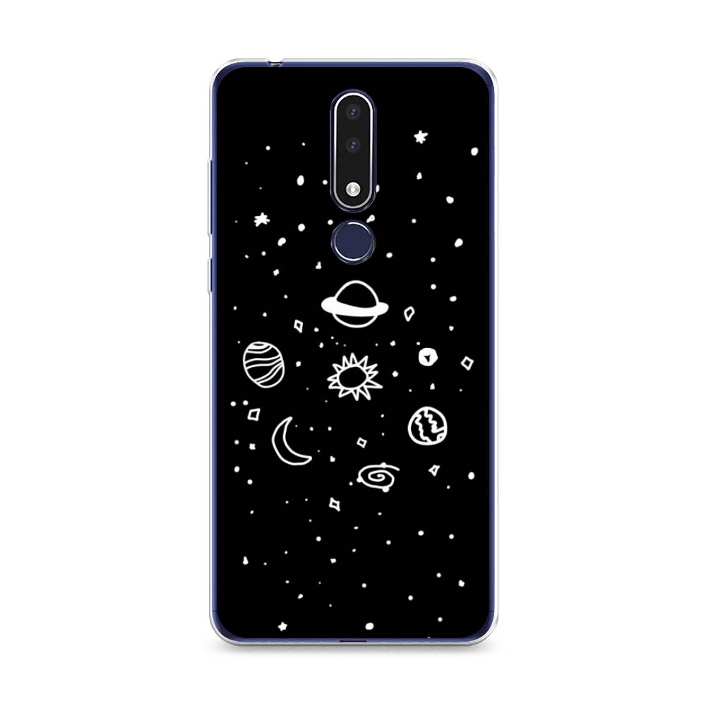

Чехол на Nokia 3.1 Plus "Дудл солнечной системы", Бежевый;серый, 122850-2
