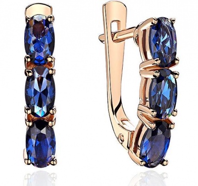 

Серьги из красного золота Эстет 01С2113953-1, сапфир, 01С2113953-1