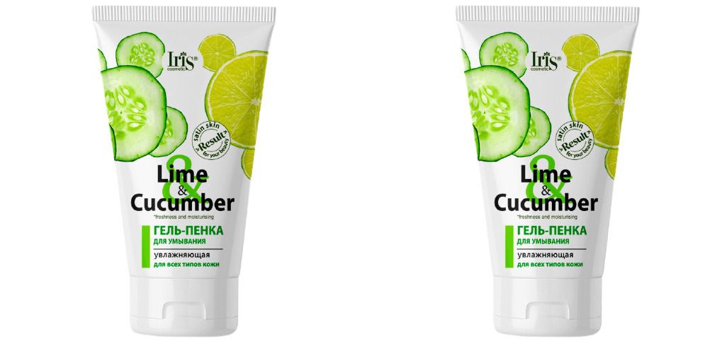 Гель-пенка для умывания Iris Lime & Cucumber увлажняющая для всех типов кожи 150мл 2шт