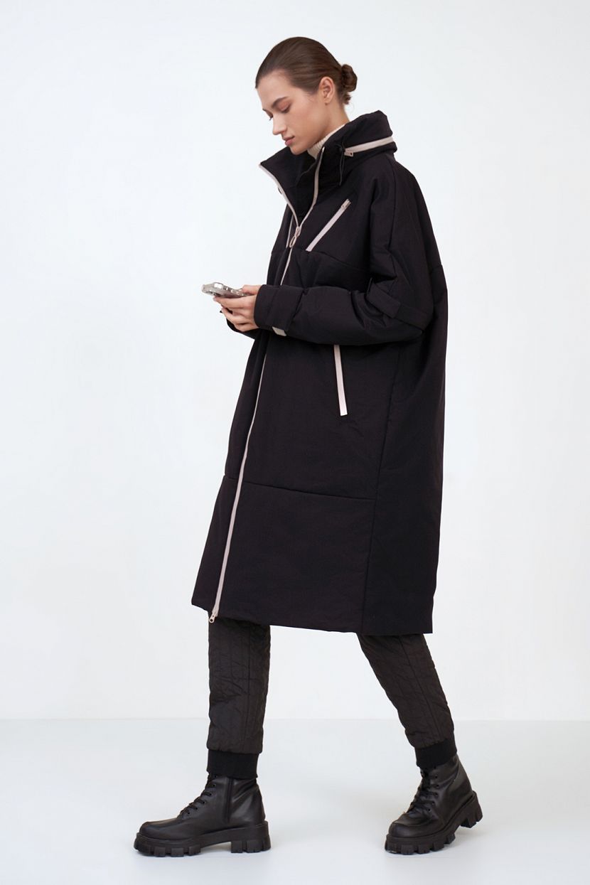 

Пальто женское Baon B0523505 черное S, Черный, B0523505