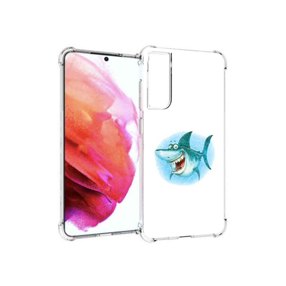 

Чехол MyPads Tocco для Samsung Galaxy S21 FE веселая акула, Прозрачный, Tocco