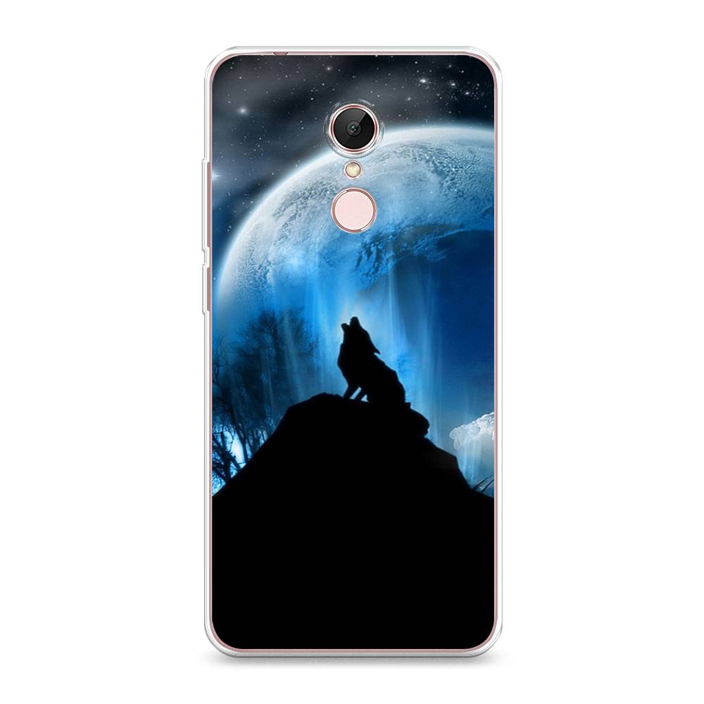 

Чехол на Xiaomi Redmi 5 "Волк 2", Синий;черный;белый, 33050-1