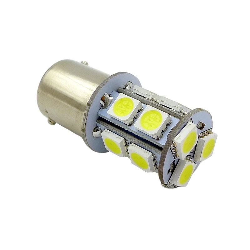 

A07187S_лампочка! светодиодная S022A T15, белый(BA15S) 13SMD 5050 12V 1 contact, коробка 2