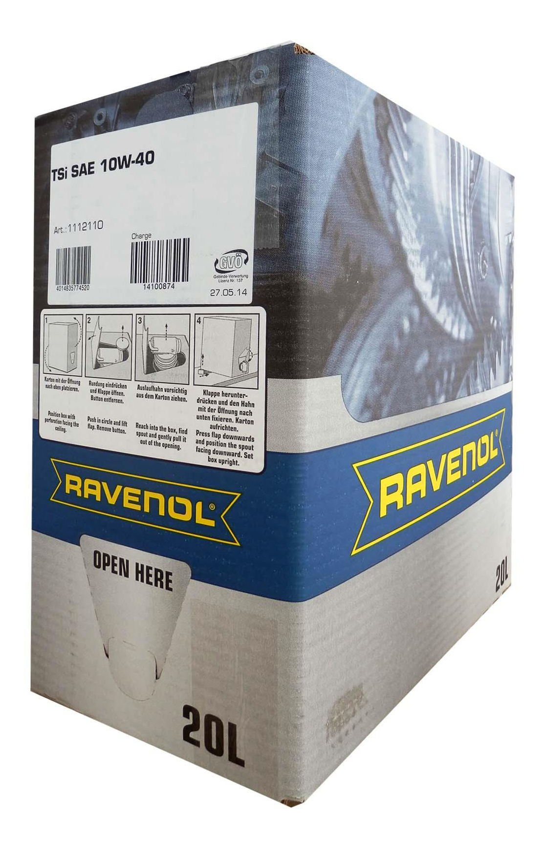 Моторное масло Ravenol TSI Ecobox 10W40 20л