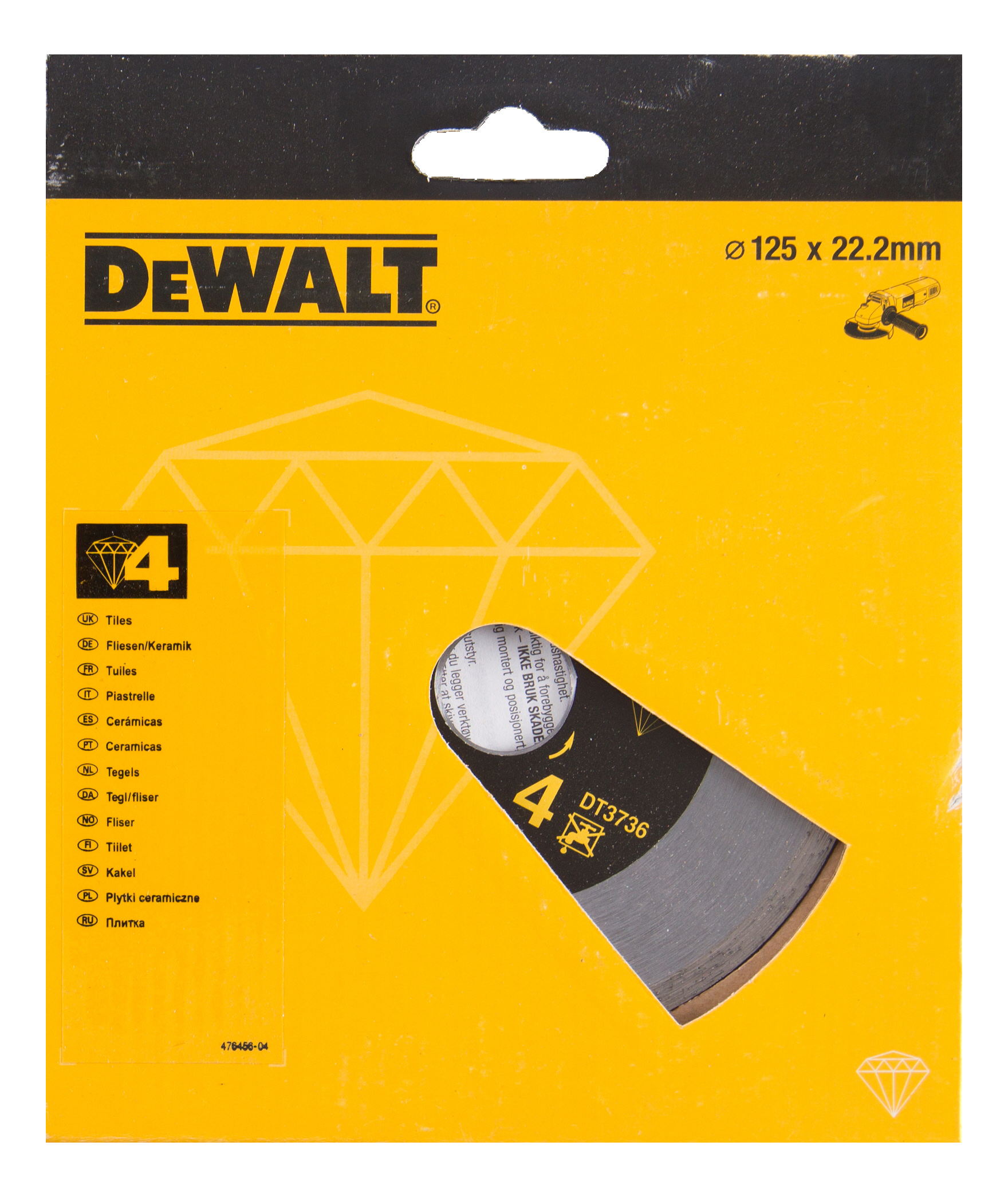 Диск отрезной алмазный по керамике DeWALT DT3736-XJ алмазный диск dewalt