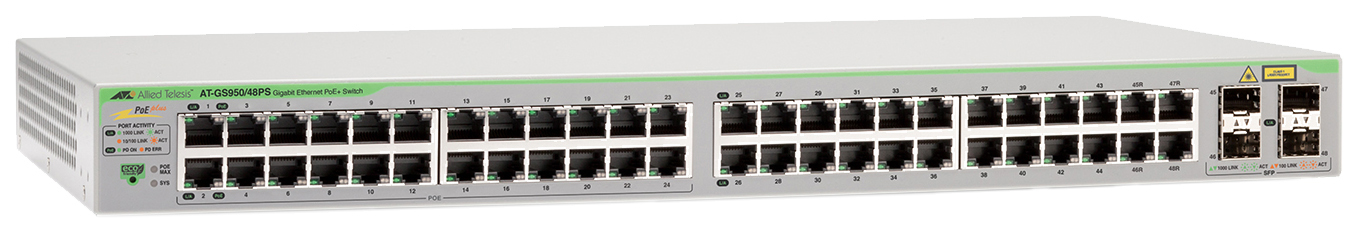 

Коммутатор Allied Telesis AT-GS950/48PS-50 Grey, AT-GS950