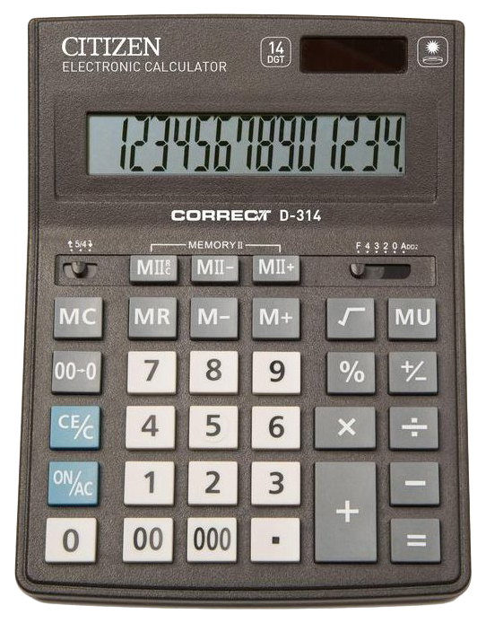 

Калькулятор CiTiZEN Correct D-314 Черный, D-314