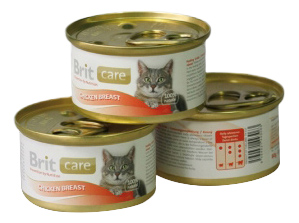 Консервы для кошек Brit Care, курица, 48 шт по 80 г