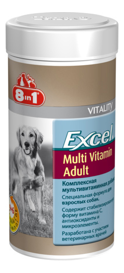 Витаминный комплекс для взрослых собак 8in1 Excel, 70 таб