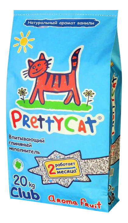 фото Впитывающий наполнитель для кошек prettycat aroma fruit глиняный, 20 кг