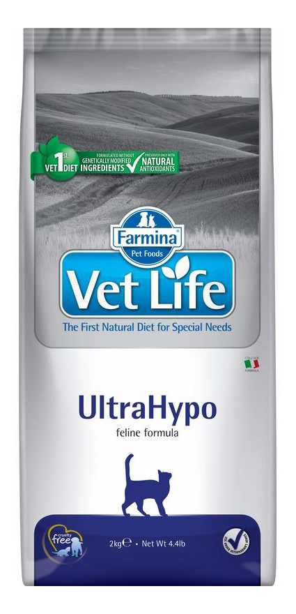 фото Сухой корм для кошек farmina vet life ultrahypo, при аллергии, рыба, 2кг