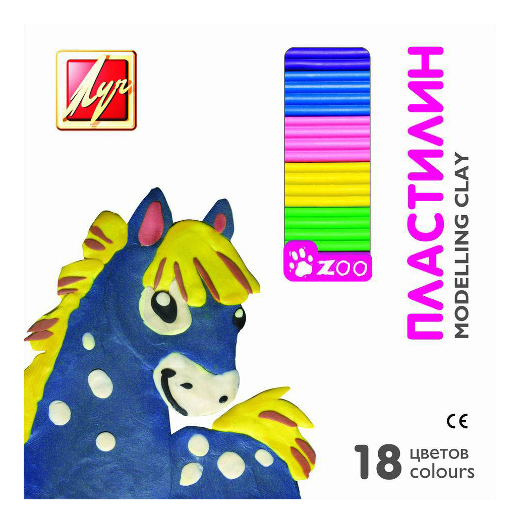 

Пластилин ЛУЧ Зоо 18 цветов 20С1358-08, Зоо