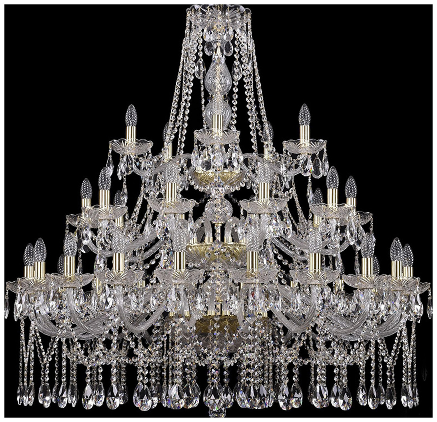 фото Люстра подвесная bohemia ivele crystal 1413/20+10+5/400/xl-158/3d/g