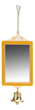 Зеркало прямоугольное с колокольчиком для птиц Beeztees (пластик), 6x12см