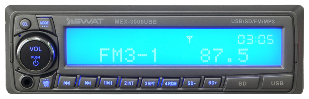

Автомобильная магнитола SWAT MEX-3006UBB 4x50Вт, MEX-3006UBB