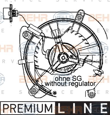

Двигатель моторчика печки Hella 8EW 009 159-461