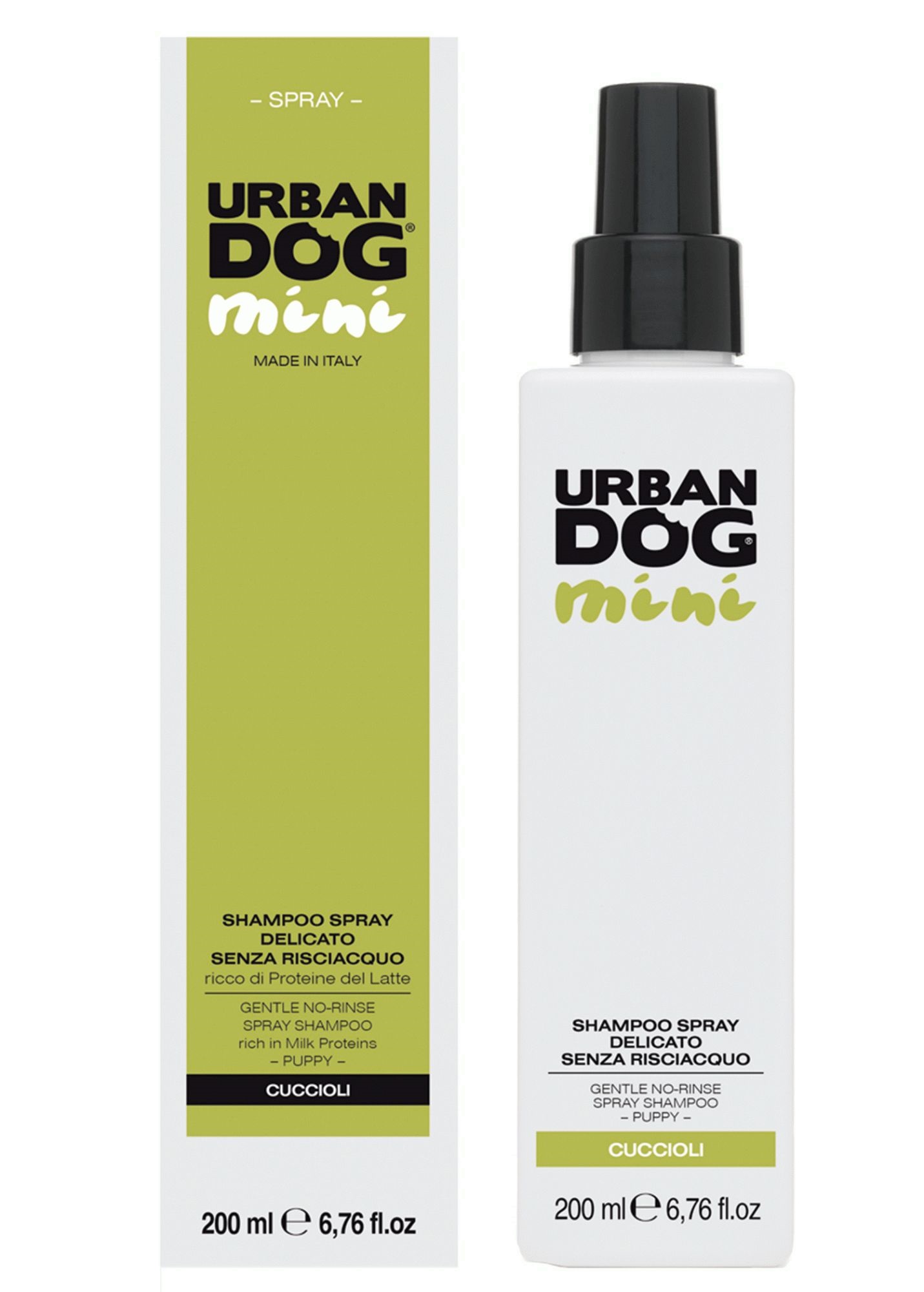 Шампунь-спрей для собак URBAN DOG Mini без ополаскиваний, молочный протеин, 200 мл