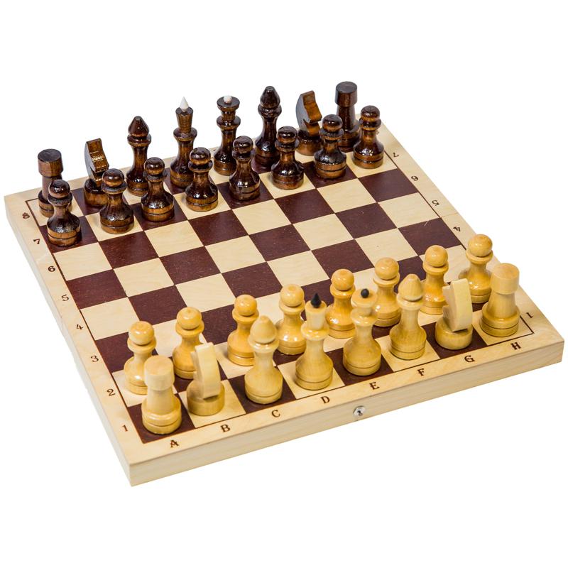 Шахматы обиходные лакированные деревянные Shantou Gepai