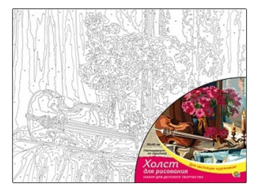 

Холст с красками Натюрморт со скрипкой 30х40 см Рыжий кот х-5794, х-5794