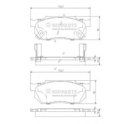 

Тормозные колодки дисковые Nipparts J3604019