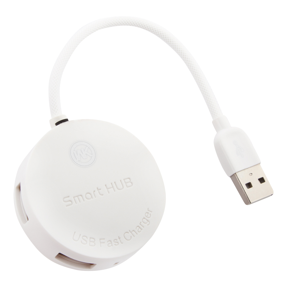 

USB Хаб WK Carbin WT-N2 на 4 порта провод 15 см (белый), WT-N2