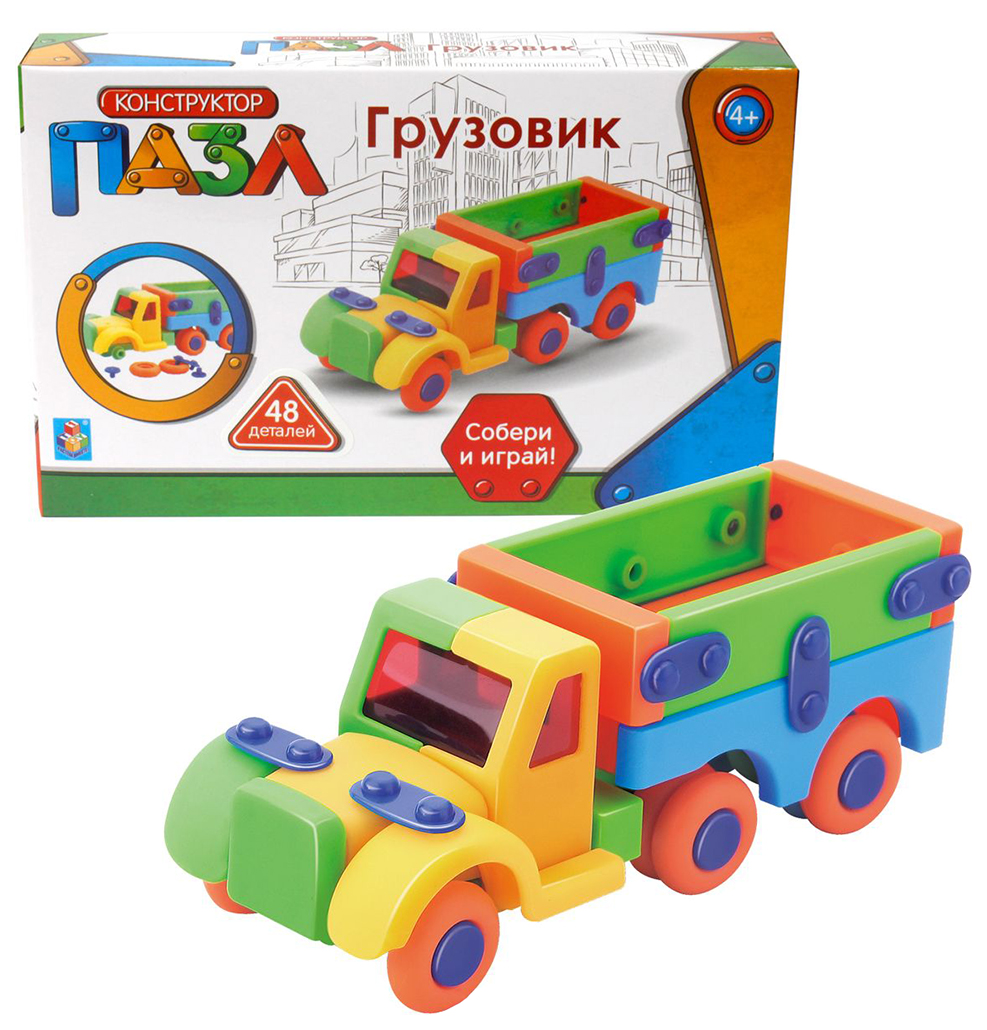 фото Конструктор пластиковый 1toy грузовик т59943 48 деталей 1 toy