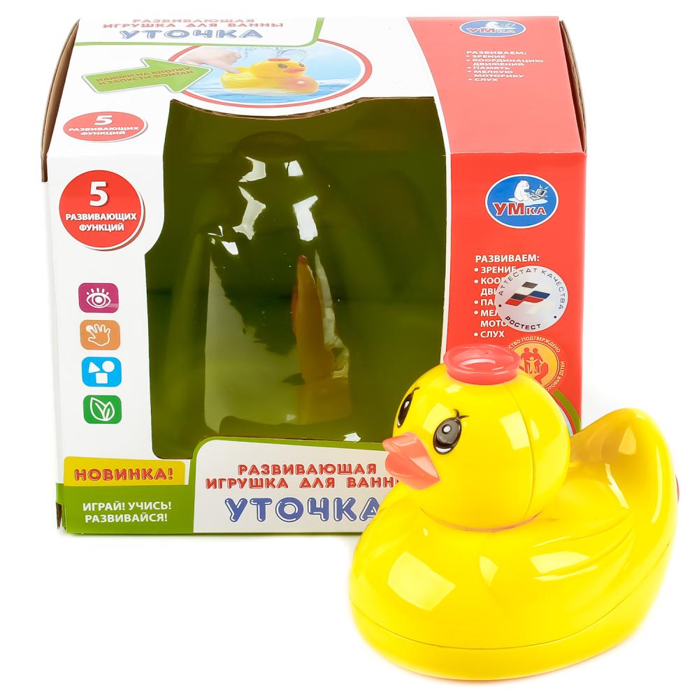 

Развивающая игрушка для ванны Умка уточка, Желтый;красный