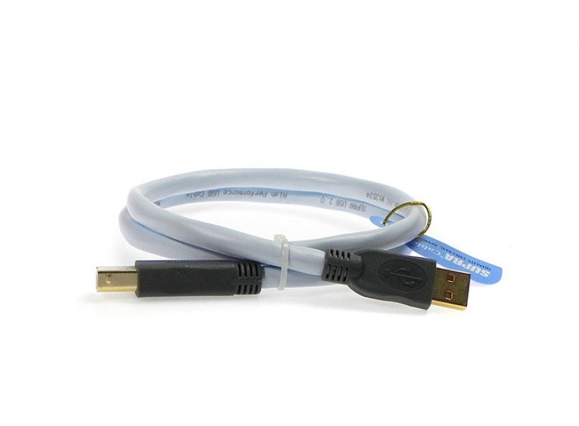 фото Кабель supra usb 2,0 a-b blue 12,0m