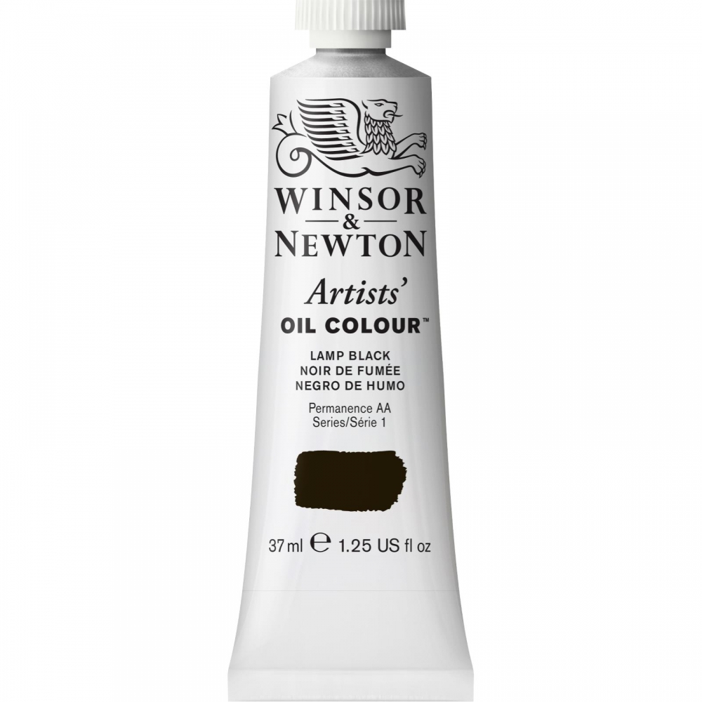 фото Масляная краска winsor&newton artists ламповый черный 37 мл