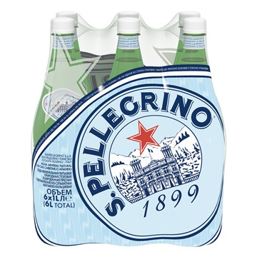 фото Минеральная газированная вода s.pellegrino, 6 шт по 1 л sanpellegrino