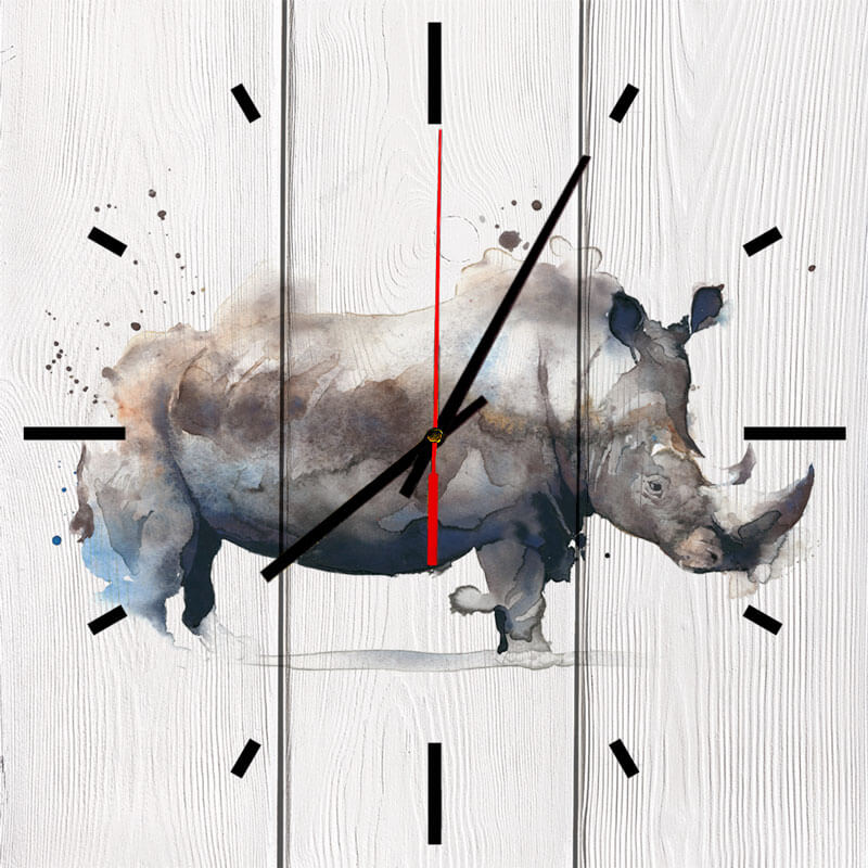 фото Настенные часы носорог 40 х 40 см дом корлеоне