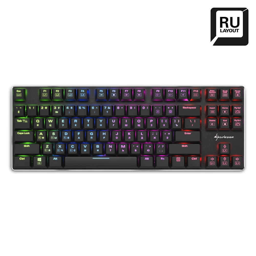 Игровая клавиатура Sharkoon PureWriter TKL RGB Black (Kailh Red)