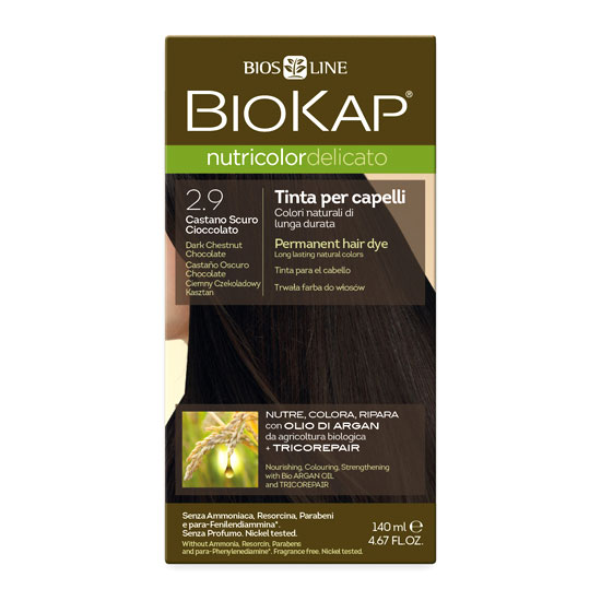 Купить Краска для волос BIOKAP «Темно-каштановый шоколадный» тон 2.90, 140 мл