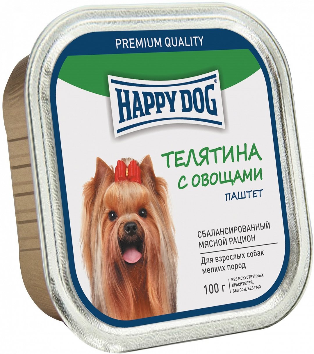 фото Консервы для собак happy dog, для мелких пород, паштет, телятина с овощами, 100г