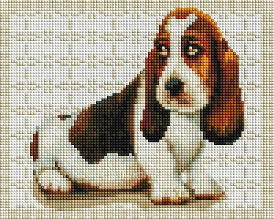 

Алмазная вышивка Белоснежка Бассет-хаунд, 20x25 см, Бассет-хаунд