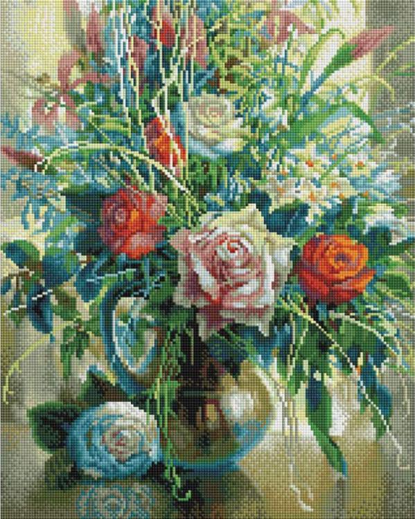 

Алмазная вышивка Белоснежка Натюрморт с белой розой, 40x50 см, Натюрморт с белой розой