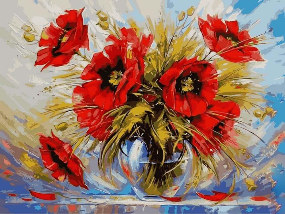 

Картина по номерам Цветной Маки, 40x50, Маки