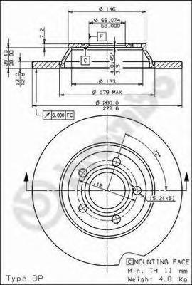 фото Тормозной диск brembo 08675110