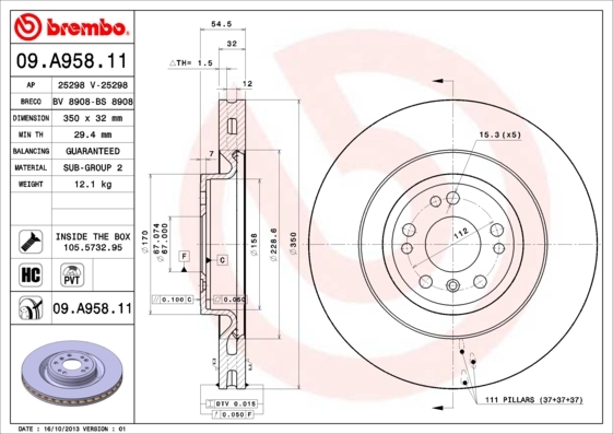 фото Тормозной диск brembo 09a95811