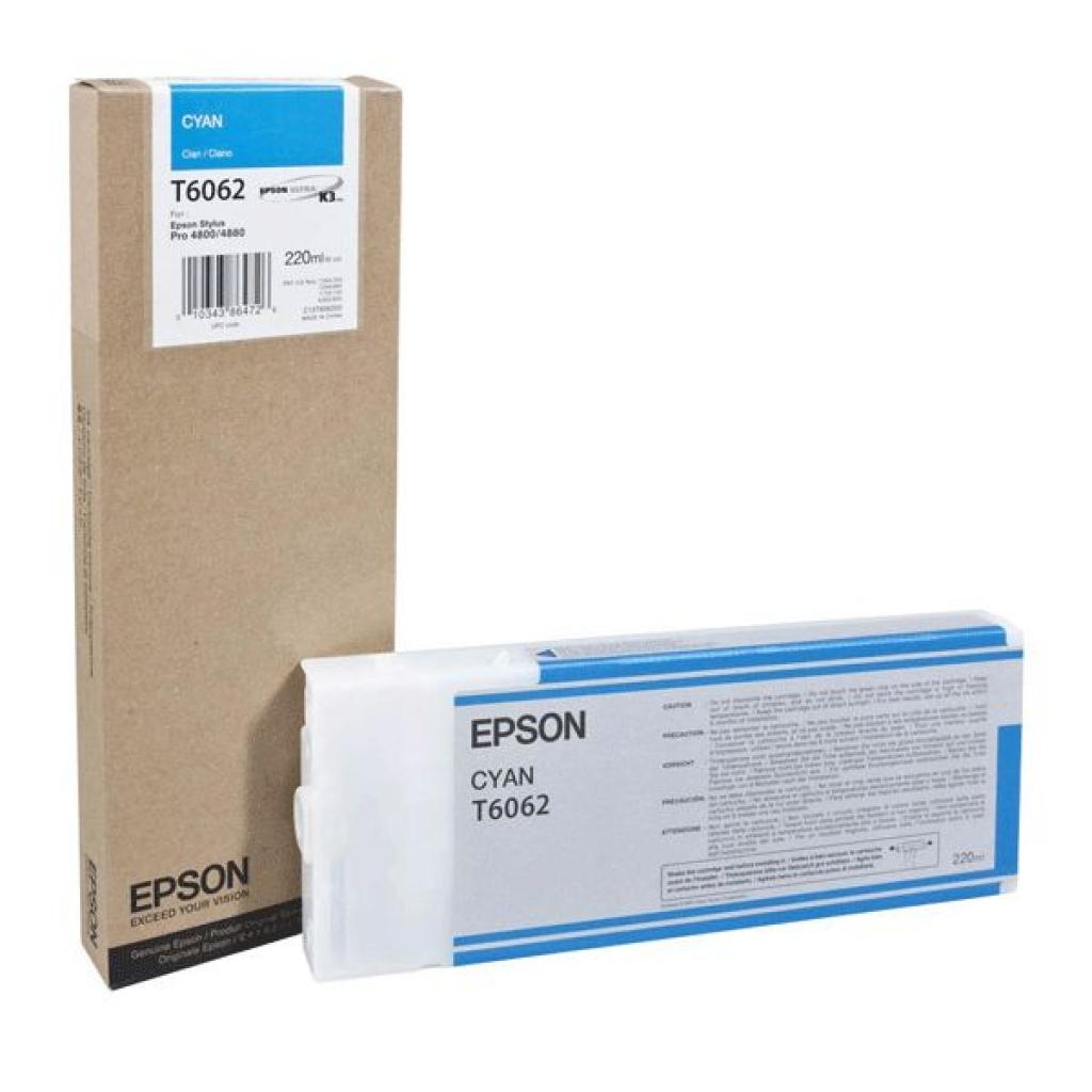 

Картридж для струйного принтера Epson T6062 (C13T606200) голубой, оригинал, C13T606200